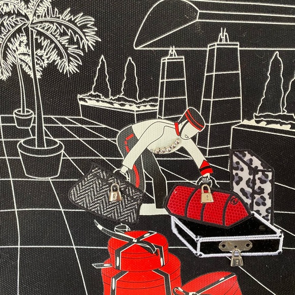 Villeroy & Boch “VB” Black & White Graphic Canvas Tote; Bellboy, Women & Dog - Picture 13 of 14